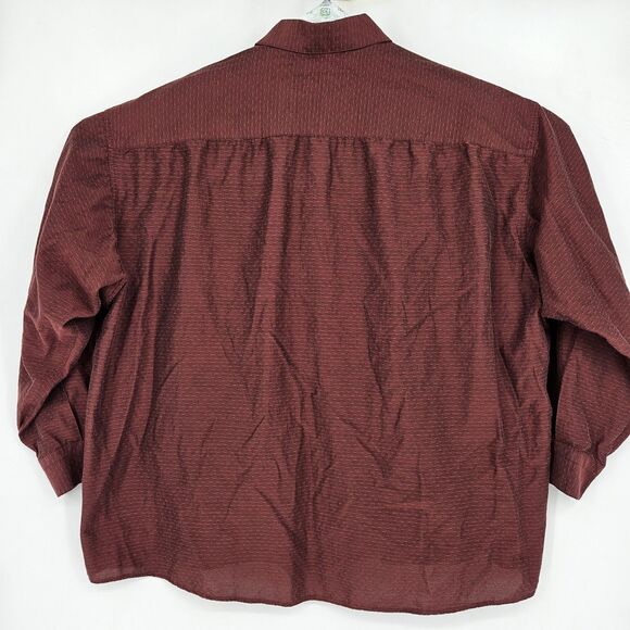 Jhane Barnes Shirt Mens 2XB Button Up Cotton Maroon Abstract Long Sleeve Big - Picture 5 of 11